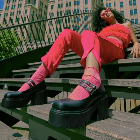 Windsor Smith - Lessons Black Platform Shoes - Picture 4 of 5